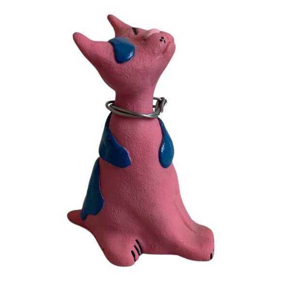 Vintage 1999 UDC Snooty Cat Pink Figurine Blue Spots 4" NWT Collectible - Picture 5 of 6